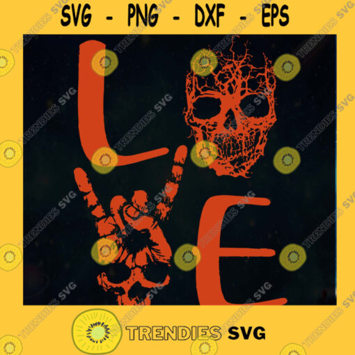 Love Skull SVG Halloween SVG Skull SVG Love SVG SVG PNG EPS DXF Silhouette Cut Files For Cricut Instant Download Vector Download Print File