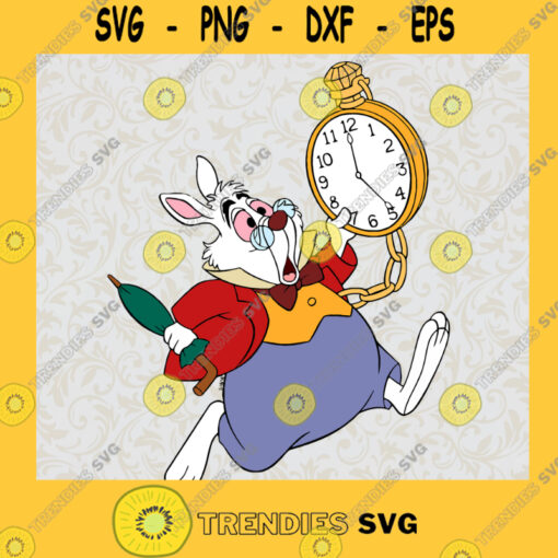Lovely Bunny Svg White Rabbit Svg Alice in Wonderland Svg Walt Disney Svg