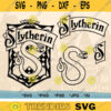 Low Detail Slytherin Symbols svg Snake Emblem Outline Harry Potter svg Cut File Slytherin Crest Banner Outline Letter S svg
