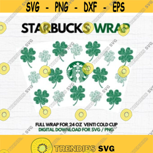 Lucky Clover Zentangle svg file For Starbucks Venti 24 oz Reusable Cold Cup Cut File for DIY Projects Instant Downlad Design 21