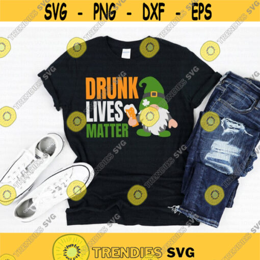 Lucky Gnome svg St Patricks Day svg Drunk Lives Matter svg Gnome with Beer svg Gnome Drinking svg dxf Cut File Cricut Silhouette Design 671.jpg