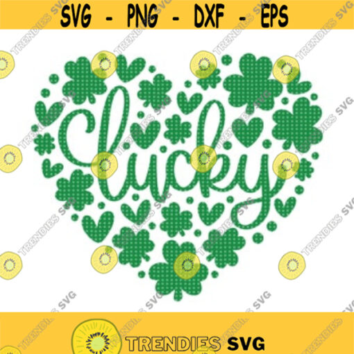 Lucky Heart SVG Lucky SVG St Patricks Day Svg Shamrock Svg Lucky Clover Svg St Paddy Day Svg Clover Svg St Patricks Shirt Svg Luck Design 55