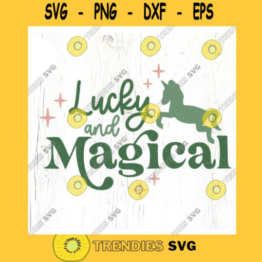 Lucky Magical SVG cut file Boho Unicorn St. Patricks Day svg Little girl unicorn svg for shirt bodysuit Commercial Use Digital File