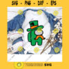 Lucky Shamrock Green Among Us St. Patricks Day Gaming Svg Gift for Gamer Impostor Svg 4 Leaf Clover Paddys Day Cricut Design