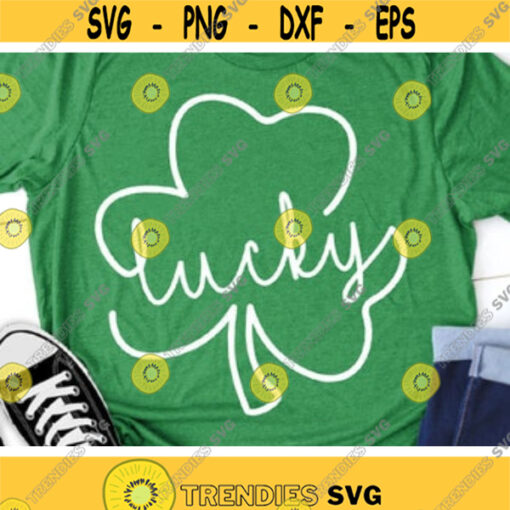 Lucky Shamrock Svg St. Patricks Day Svg Cute Clover Svg Dxf Eps St Paddys Day Svg Luck Shamrock Clipart Silhouette Cricut Cut Files Design 84 .jpg