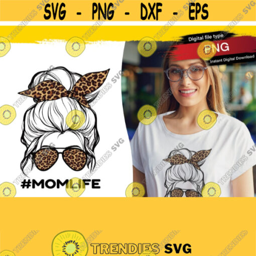 MOMLIFE Bundle PNG With Glasses Sunglasses Mom Life Kidlife Kid life Leopard Print Bandana Headband Digital Sublimation Designs Design 265