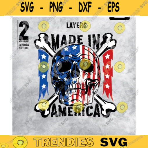 Made in America svg 4th of July svg skull svg American flag Svg for Cricut Print Sublimation Design 183 copy