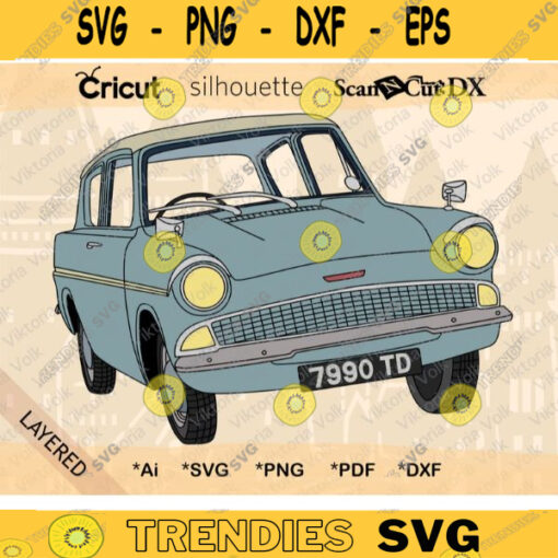 Magic Car SVG Old Flying Car Cut File Layered by Color Clipart Vector Vintage Car Cricut School of Magic Printable Vinyl Drawing