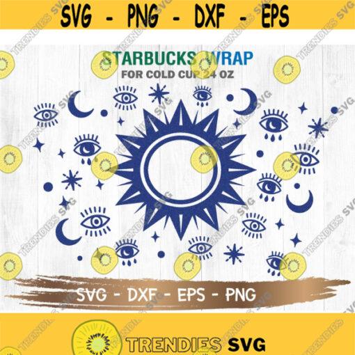 Magic Eyes Witch Starbucks Cup SVG Magic Eyes Witch SVG Sun Moon Svg DIY Venti for Cricut 24oz venti cold cup Digital Download Design 129