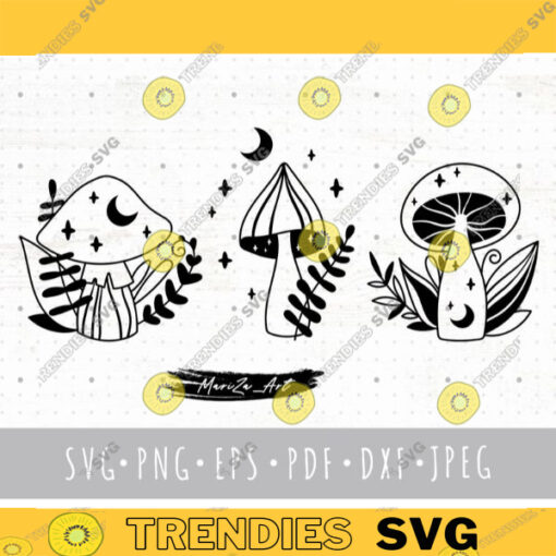 Magic Mushroom SVG Floral Mushroom Png clipart Celestial Svg cricut files Mushrooms trendy sublimate commercial license