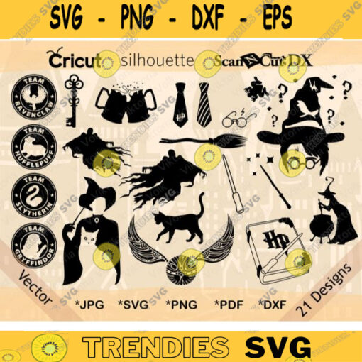 Magical Things Silhouettes Pack Lion Emblem SVG Snake Clipart Raven DXF Badger Outline SVG Bundle Shapes Cricut