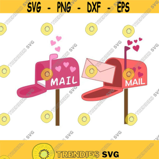 Mail Box Heart Love Valentines day Cuttable Design SVG PNG DXF eps Designs Cameo File Silhouette Design 1345