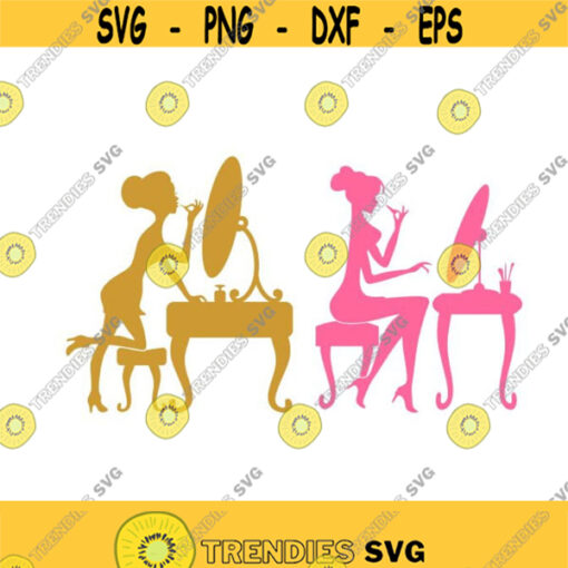 Make up Hair Salon Mirror Cuttable Design SVG PNG DXF eps Designs Cameo File Silhouette Design 641