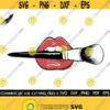 Makeup SVG Lips With Brush Svg Lips Svg Brush Svg Mua Svg Beauty Svg Slay Svg Lips Cut File Silhouette Cricut Svg Dxf Png Pdf Design 602