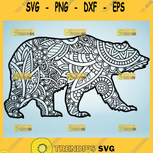 Mama Bear Mandala Svg Zentangle Bear Svg 1