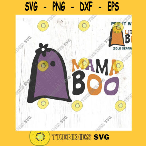 Mama Boo Retro SVG cut file Retro halloween svg mommy and me halloween shirt svg spooky mama halloween svg Commercial Use Digital File