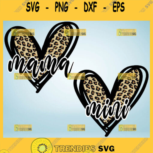 Mama Mini Heart Cheetah Svg Bundle 1