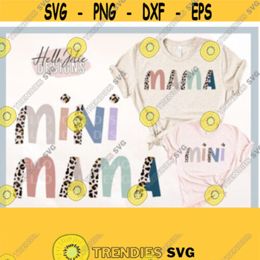 Mama Mini Leopard svg Cut Files Mommy and Me svg Leopard Print svg Mama svg png jpg for Cricut
