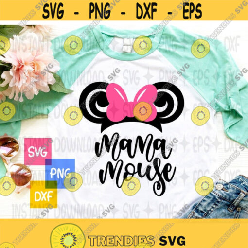 Mama Mouse Minnie Mouse SVG Instant Download Minnie Mouse Head Vector Mommy Mouse svg Cut File Minnie Mouse for Silhouette and Cricut Design 391