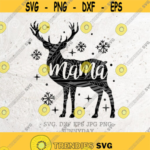 Mama Reindeer SvgFamily Matching Christmas ShirtChristmas SVG FileDXF Silhouette Print Vinyl Cricut Cutting T shirt Printable Sticker Design 436