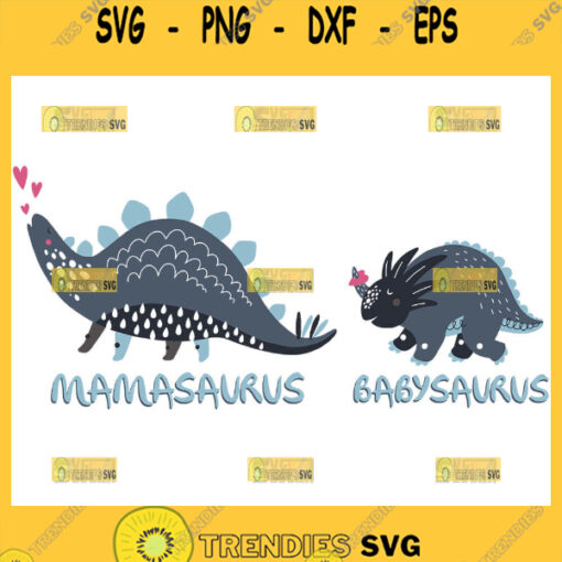 Mamasaurus And Babysaurus Svg Mommy And Baby Animal Svg Dinosaur Mom And Baby Svg 1