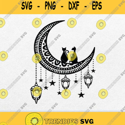 Mandala Black Cat Svg Png