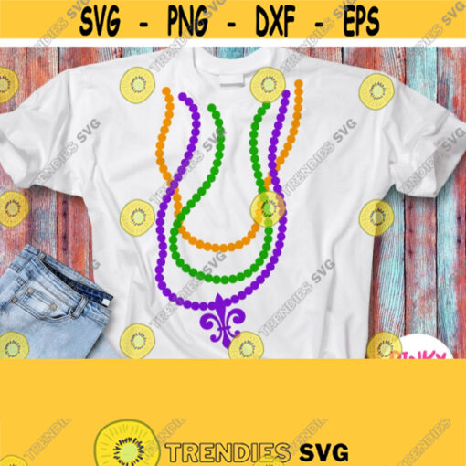 Mardi Gras Beads Svg Mardi Gras Shirt Svg Baby Adult Design with Orange Green Purple Beads Svg For Cricut Silhouette Printable Png Jpg Design 481