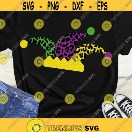 Mardi Gras Leopard Jester Hat SVG Mardi gras hat SVG Digital cut files