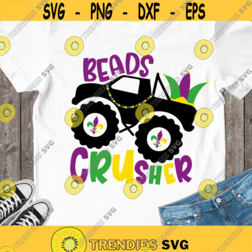 Mardi Gras monster truck SVG Beads crusher SVG Mardi Gras Boy SVG Digital cut files