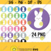 Marshmallow Bunny Clipart. Digital Cute Easter Bunnies Bunny Peeps Icons Easter Printable Stickers. Kids Easter Bunny Peeps Circles PNG Design 411