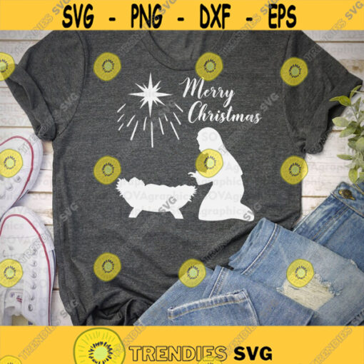 Mary and Jesus svg Christmas svg Jesus is born svg Jesus svg Christ svg dxf png Shirt Cut file Clip art Cricut Silhouette Craft Design 657.jpg
