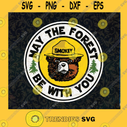 May The Forest BE With You SVG Cut File Instant Download Silhouette Vector Clip Art