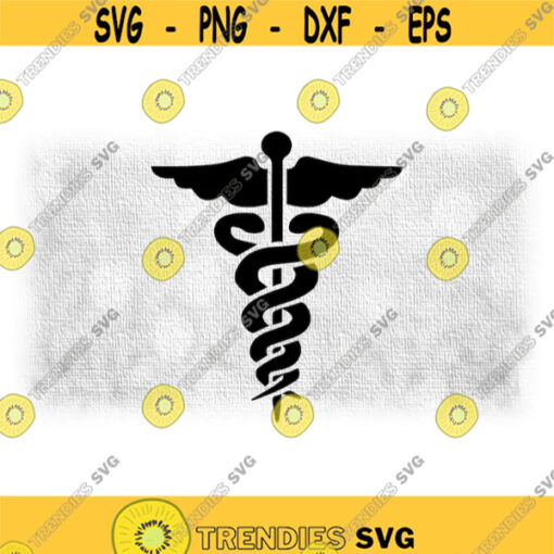 Medical Clipart Black Simple Medical Caduceus Symbol Silhouette for Medicine Doctors Nurses Hospital Staff Digital Download SVG PNG Design 266