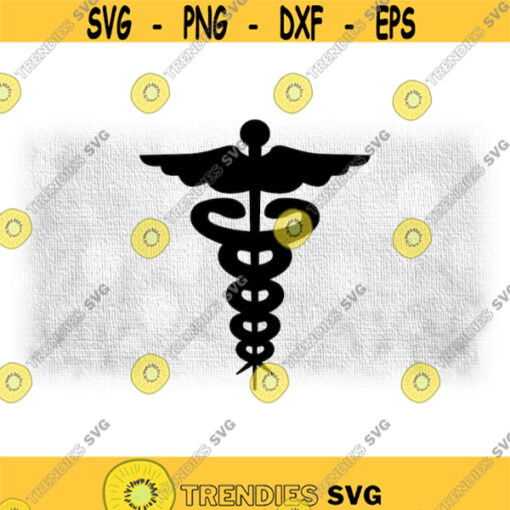 Medical Clipart Black Simple Medical Caduceus Symbol Silhouette for Medicine Doctors Nurses Hospital Staff Digital Download SVG PNG Design 441