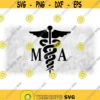 Medical Clipart Black Simple Medical Caduceus Symbol Silhouette with Letters MA for Medical Assistant Digital Download SVG PNG Design 460