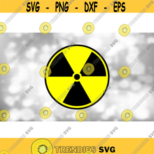 Medical Clipart Black and Yellow Warning Symbol Sign for Radiation ExposureHazard Layered and Separate Pieces Digital Download SVG Design 1791