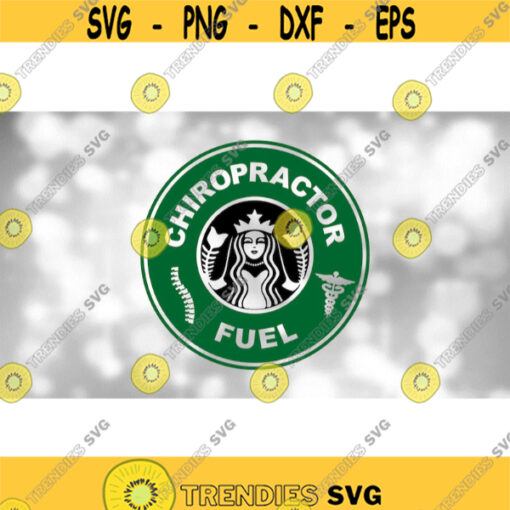 Medical Clipart BlackGreen Chiropractor Fuel with Spine Bones Caduceus Logo Spoof Inspired by Coffee Shop Digital Download SVGPNG Design 691