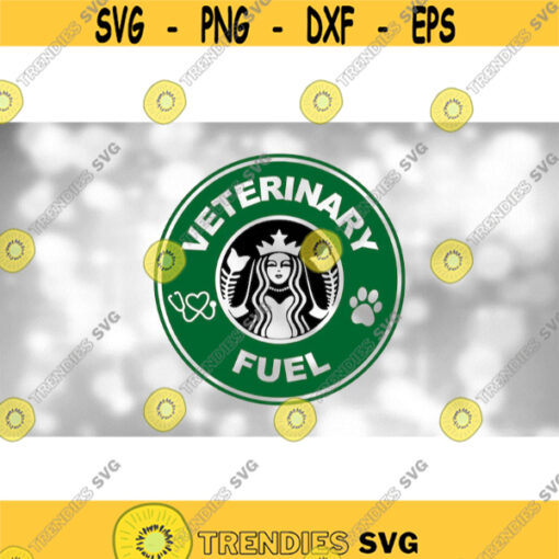 Medical Clipart BlackGreen Veterinary Fuel with Veterinarian Symbols Logo Spoof Inspired by Coffee Shop Digital Download SVG PNG Design 604