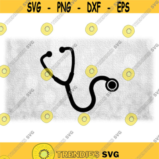 Medical Clipart Simple Easy Black Stethoscope Silhouette for Doctors Nurses Surgeons Hospitals and More Digital Download SVG PNG Design 1760