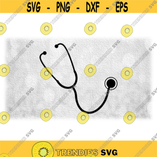 Medical Clipart Simple Easy Black Stethoscope Silhouette for Doctors Nurses Surgeons Hospitals and More Digital Download SVG PNG Design 1761