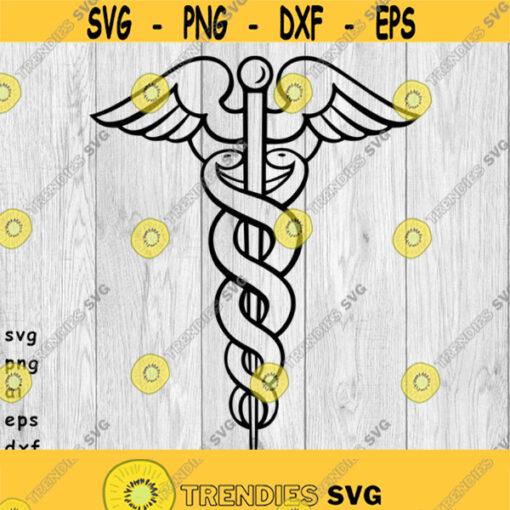 Medical Symbol Caduceus svg png ai eps dxf DIGITAL FILES for Cricut CNC and other cut or print projects Design 202