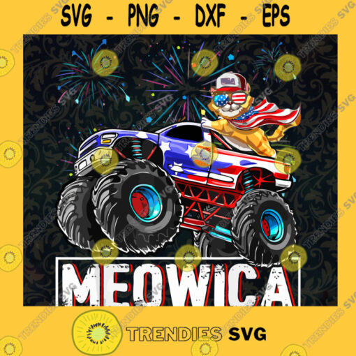 Meowica And Truck American SVG Truck July SVG Meowica US Flag SVG USA Flag SVG Funny Truck Cat SVG