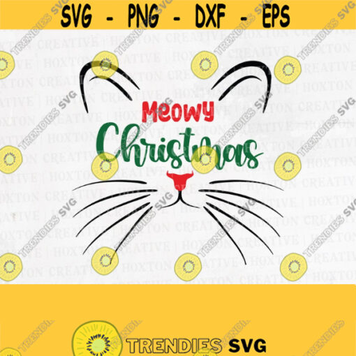 Meowy Christmas Svg File Cat Christmas Svg Meowy Catmas Cat Meow Christmas Clipart Cutting FileDesign 917