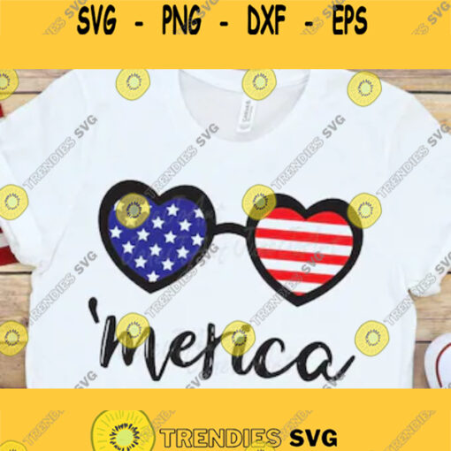Merica SVG 4th of July Svg Heart svg Fourth of July SVG4 July SVGPatriotic svg America Svg Files Cricut Silhouette Clipartcut files