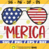 Merica SVG America SVG Cut File Clip art Commercial use Instant Download Silhouette 4th of July SVG Independence Day Design 419