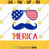 Merica SVG Fourth of July SVG 4th of July sunglasses mustache Svg Patriotic SVG America Svg Cricut Silhouette Cut File svg dxf eps Design 490
