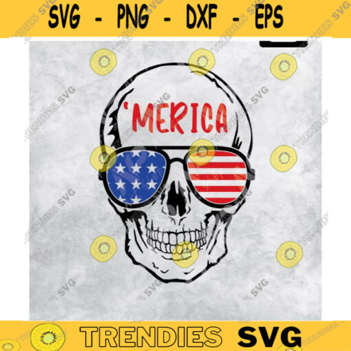 Merica Svg Skull svg 4th of July Svg. Patriotic Svg Independence Day Svg Files for Cricut and Silhouette Design 297 copy