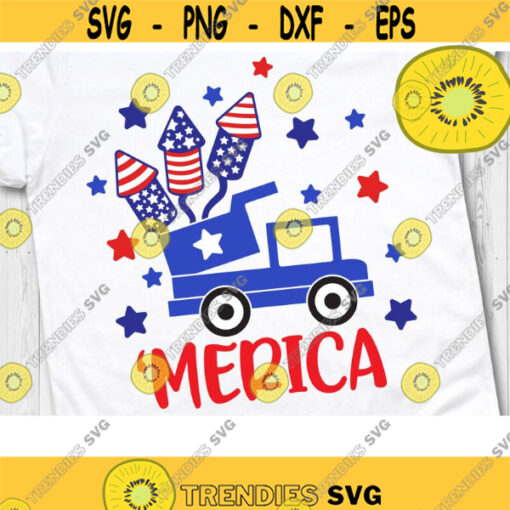 Merica Truck Svg Fourth of July Truck Svg 4th of July Boy Svg Firecracker Truck Svg Design 951 .jpg