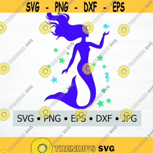 Mermaid SVG EPS PNG jpg dwg Digital Download Digital Vector Clipart Print Design 1856