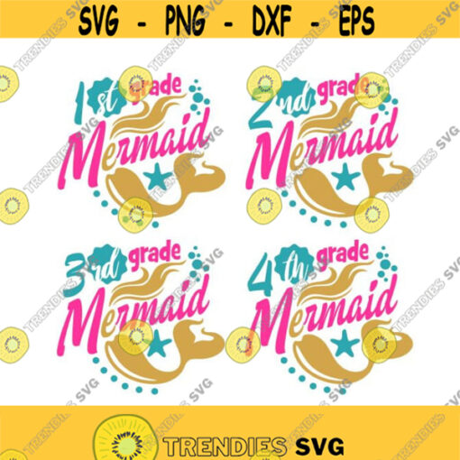Mermaid Tail School 1st 2nd 3rd 4th Grade Cuttable Design SVG PNG DXF eps Designs Cameo File Silhouette Design 1544